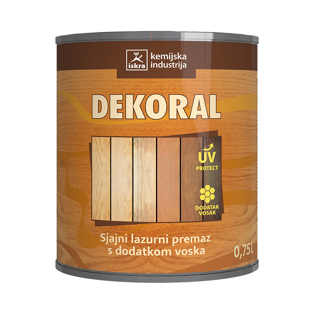 Lazura za drvo ISKRA DEKORAL BEZBOJNI 0,75L