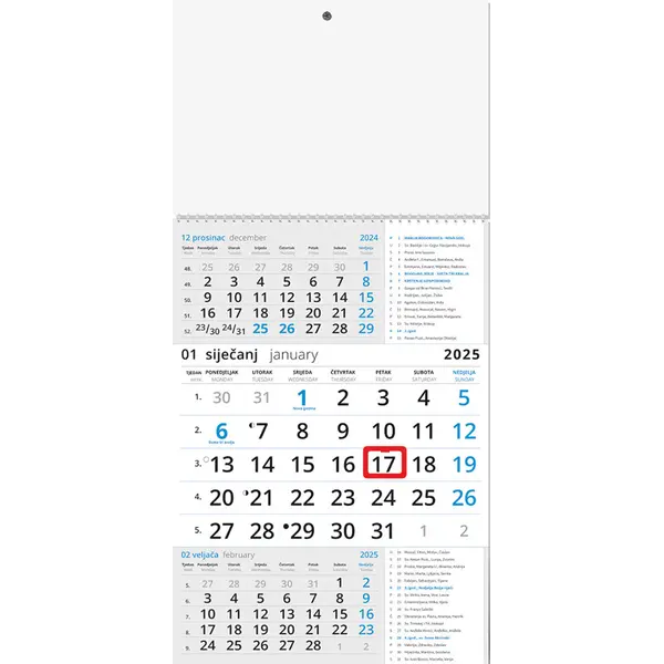 90030003-EC Kalendar 2025 poslovni - katolički