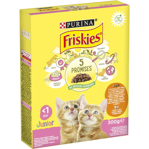ALC85568 FRISKIES JUNIOR, ukusna kombinacija piletine i puretine, mlijekom, 300g